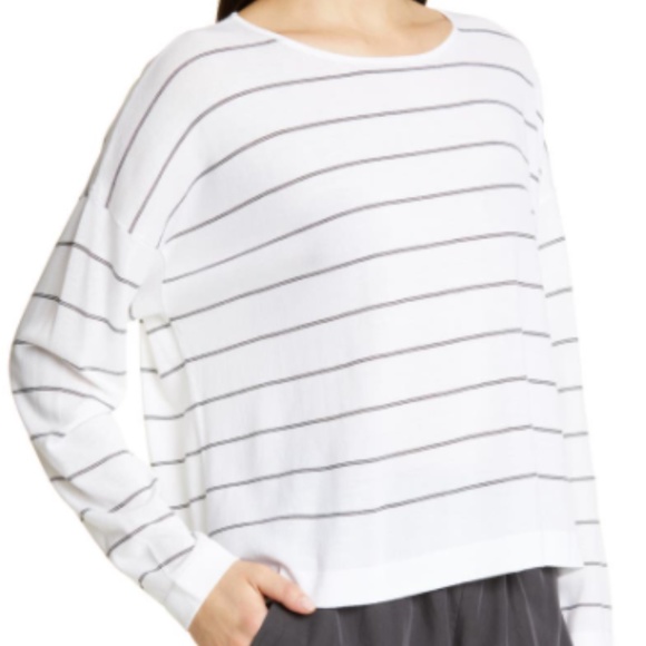 EILEEN FISHER Striped Layered Long-Sleeve Sweater - Picture 4 of 6